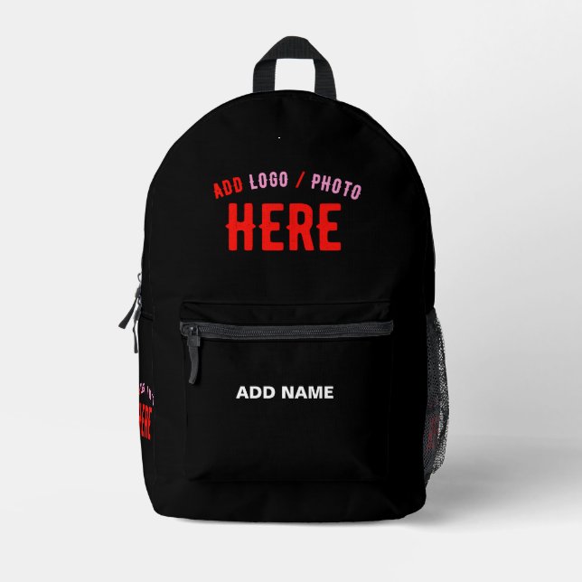 MOCHILA IMPRESA PERSONALIZABLE MODERNO ESTILO NEGRO VERIFICADO MAR (Anverso)