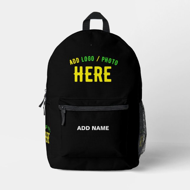 MOCHILA IMPRESA PERSONALIZABLE MODERNO ESTILO NEGRO VERIFICADO MAR (Anverso)