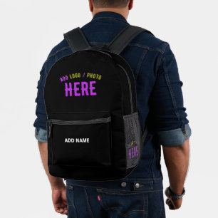 MOCHILA IMPRESA PERSONALIZABLE MODERNO ESTILO NEGRO VERIFICADO MAR