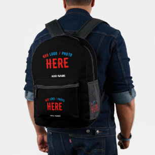 MOCHILA IMPRESA PERSONALIZABLE MODERNO ESTILO NEGRO VERIFICADO MAR