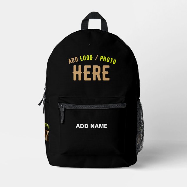 MOCHILA IMPRESA PERSONALIZABLE MODERNO ESTILO NEGRO VERIFICADO MAR (Anverso)