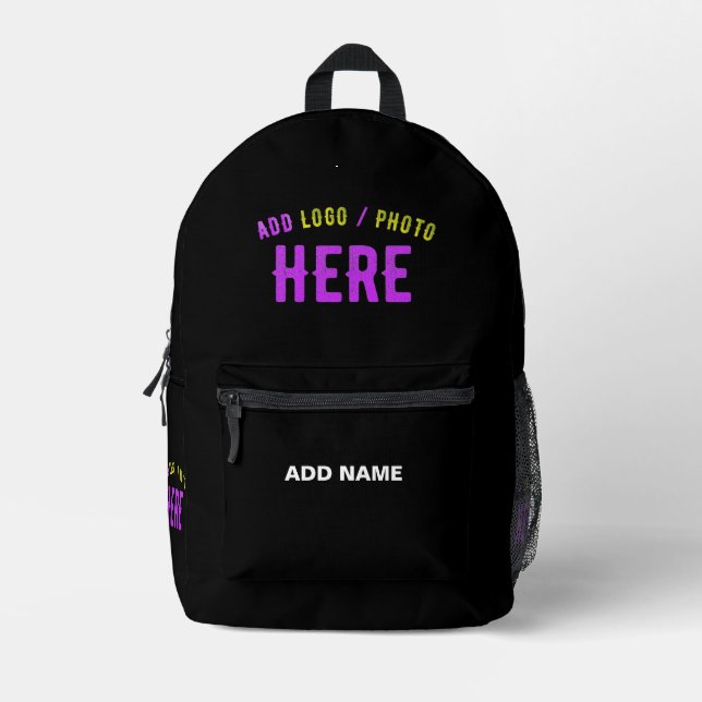 MOCHILA IMPRESA PERSONALIZABLE MODERNO ESTILO NEGRO VERIFICADO MAR (Anverso)