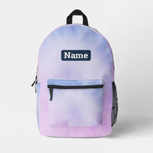 Mochila Impresa Personalizable nombre personalizado Pastel Tie Dye