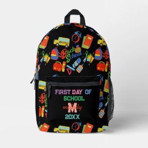 Mochila Impresa personalizable vibrante de moda Volver al patrón e