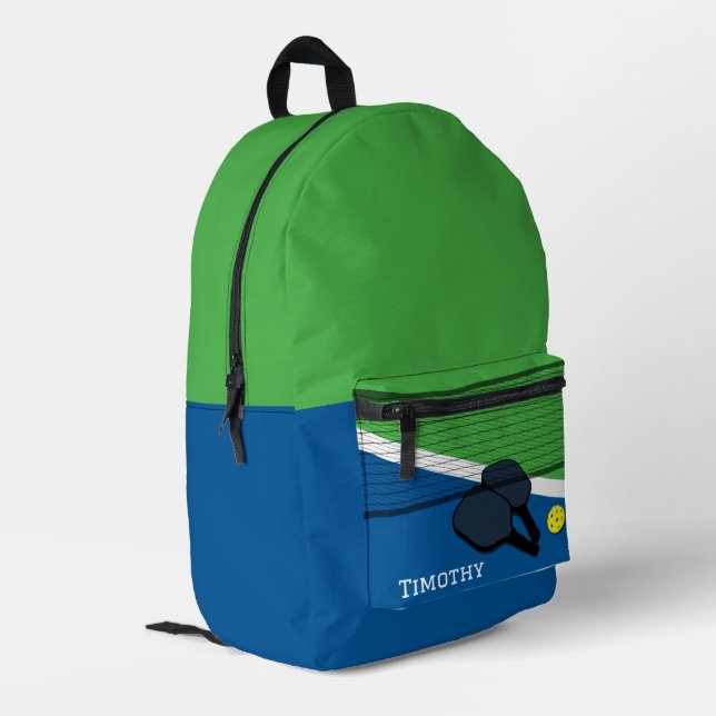 Mochila Impresa Personalización de la pelota de pickelball (Esquina izquierda trasera)