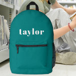 Mochila Impresa Personalización de moda Minimalista moderna Verde<br><div class="desc">Presentamos la mochila impresa personalizada de moda Minimalista moderna Verde azulada de Guay, un accesorio versátil y elegante adecuado para varios propósitos. Esta mochila es una excelente opción para los suministros de regreso a la escuela, ofreciendo personalización con un nombre para una fácil identificación. Abarca tanto a estudiantes como a...</div>