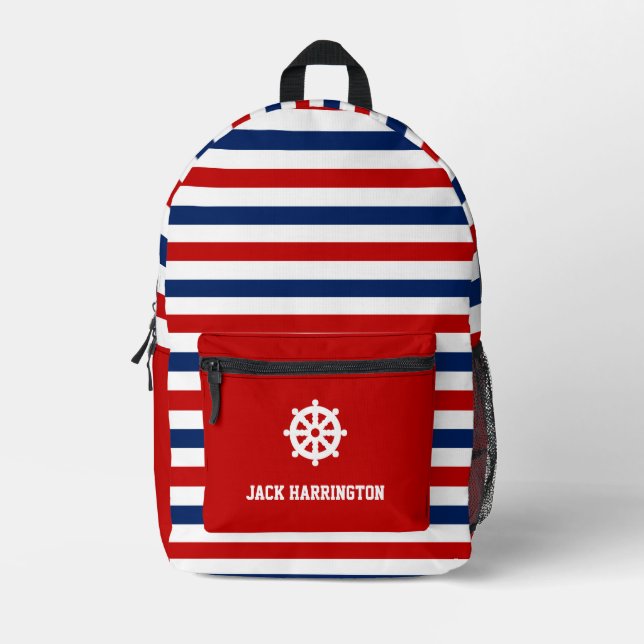 Mochila Impresa Personalización del Ruder de franjas nauticas de c (Anverso)