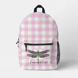 Mochila Impresa Personalización elegante de la libélula de yeso bl