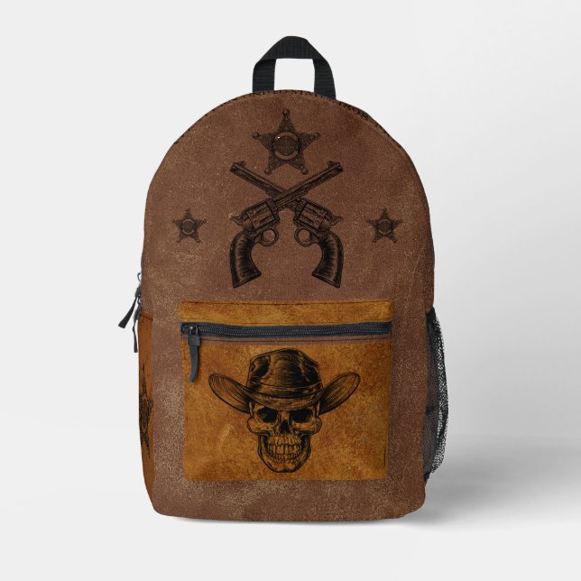 Mochila Impresa Personalizado Americano Cowboy Western USA 1898 Sk (Anverso)