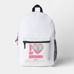 Mochila Impresa Personalizado Amo a Mi Marido - Añadir foto y nomb