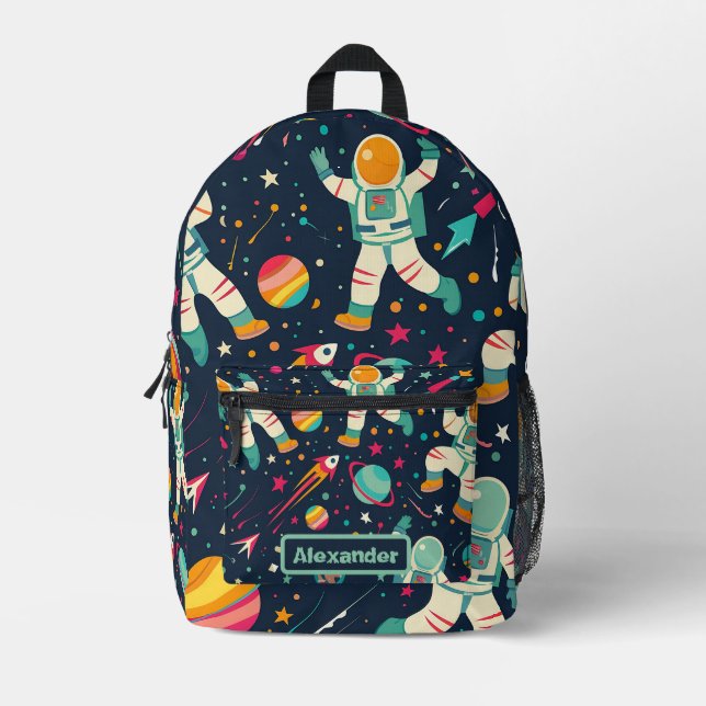 Mochila Impresa Personalizado Astronauta Infantil Cute (Anverso)