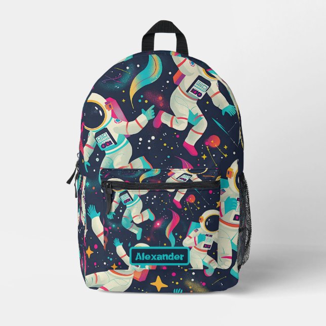 Mochila Impresa Personalizado Astronauta Infantil Cute (Anverso)