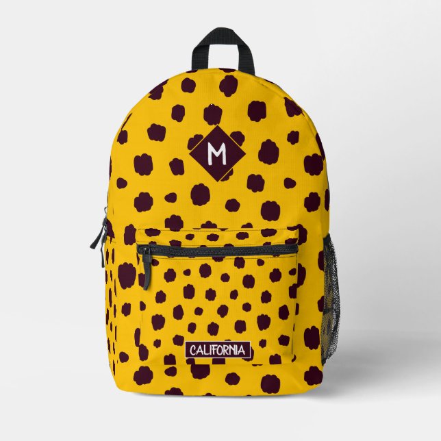 Mochila Impresa Personalizado atractivo Patrón amarillo de perro e (Anverso)