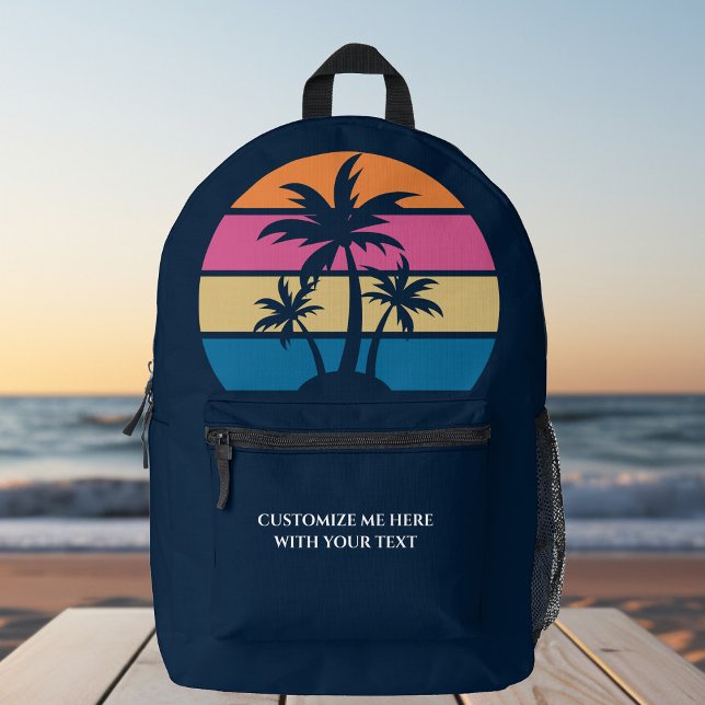 Mochila Impresa Personalizado Beach Vacation Cute Tropical Palm Tr (Subido por el creador)