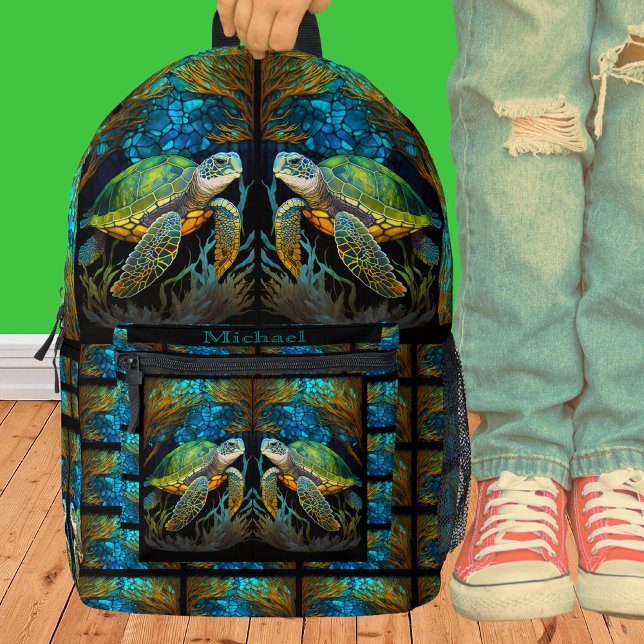 Mochila Impresa Personalizado Blue Beach Life Sea Turtle (Subido por el creador)