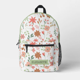 Mochila Impresa Personalizado Boho Florals vuelve a la escuela