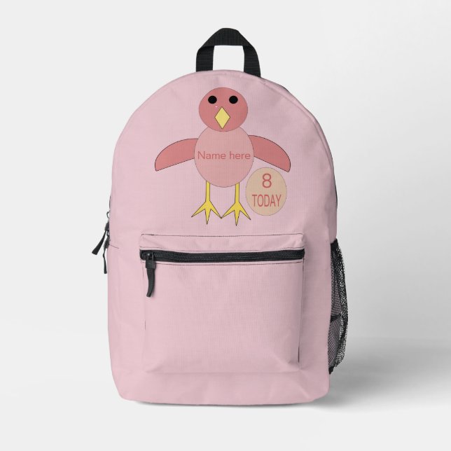 Mochila Impresa Personalizado Chica de cumpleaños rosa (Anverso)