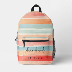 Mochila Impresa Personalizado Color Brillante Acuarela Raya Colori