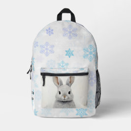 Mochila Impresa Personalizado Conejo de Invierno Amor Atrista Esté
