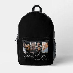 Mochila Impresa Personalizado Cuatro Collages de fotos Mejor Papá