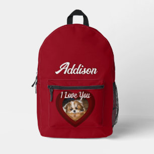 Mochila Impresa Personalizado de amor de San Valentín perro de cor