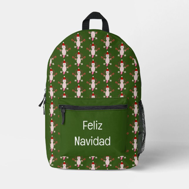 Mochila Impresa Personalizado de Axolotl de Navidades Cute (Anverso)