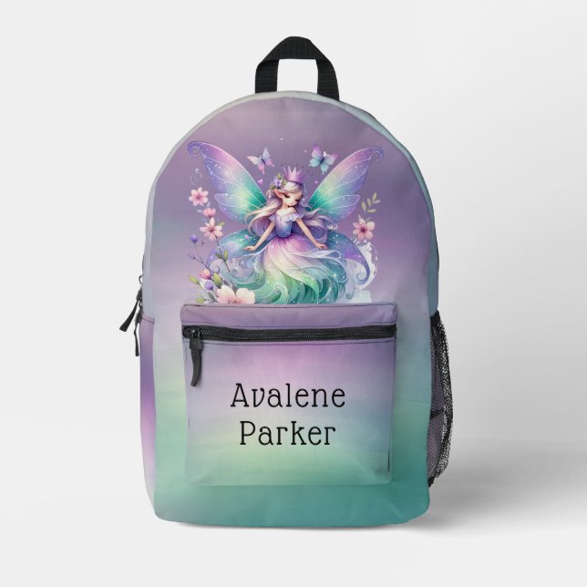 Mochila Impresa Personalizado de Chicas Princesas de la Mariposa V (Anverso)