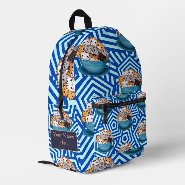 Mochila Impresa Personalizado De Gatito Gracioso (Esquina izquierda trasera)