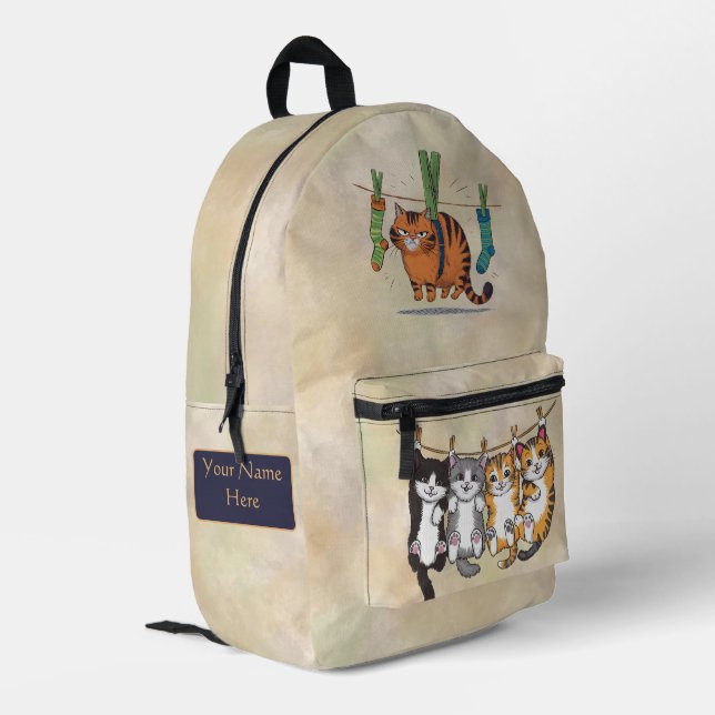 Mochila Impresa Personalizado De Gatito Gracioso (Esquina izquierda trasera)
