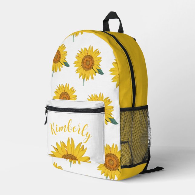 Mochila Impresa Personalizado de girasol (Esquina derecha trasera )
