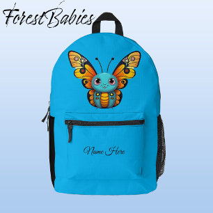Mochila Impresa Personalizado de mariposa de monarca cúrcuma capri