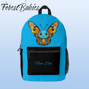 Mochila Impresa Personalizado de mariposa de monarca cúrcuma capri