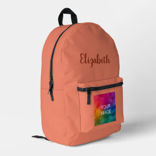 Mochila Impresa Personalizado de nombre manuscrito moderno Salmon