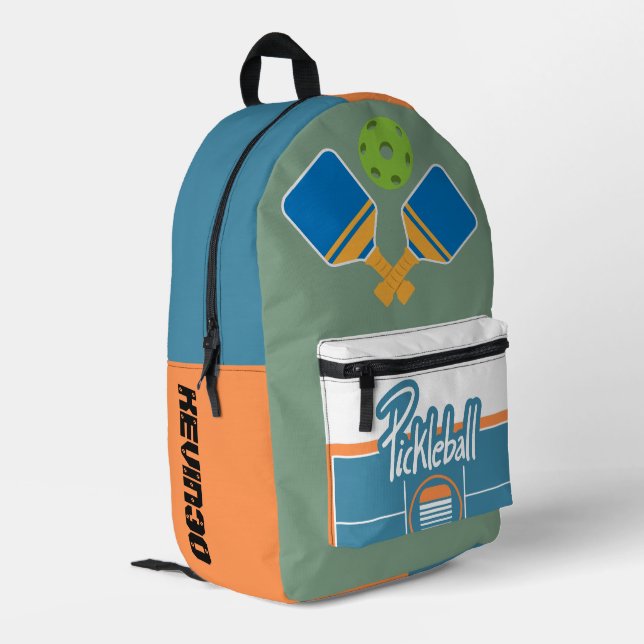 Mochila Impresa Personalizado divertido diseño de deportes Pickleb (Esquina izquierda trasera)