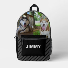 Mochila Impresa Personalizado Dos Perros Foto Simple Negrita