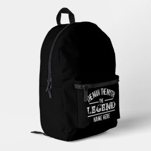 Mochila Impresa Personalizado El Hombre El Mito La Leyenda