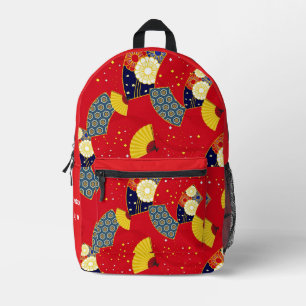 Mochila Impresa Personalizado Estética Patrón de cosecha japonés r