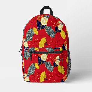 Mochila Impresa Personalizado Estética Patrón de cosecha japonés r