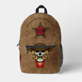 Mochila Impresa Personalizado Guay cuero rústico Cowboy cráneo She