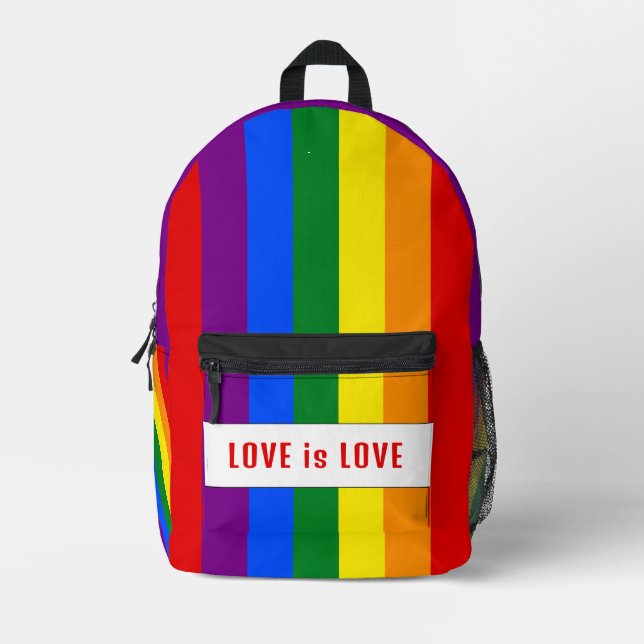 Mochila Impresa Personalizado LGBTQ+ Bandera arcoiris bandas de am (Anverso)