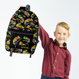 Mochila Impresa Personalizado lindo Chameleons Colores brillantes,