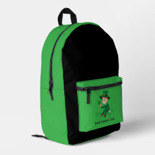 Mochila Impresa Personalizado lindo leprechaun con shamrock y arco