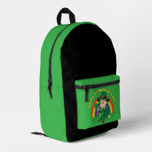 Mochila Impresa Personalizado lindo leprechaun con shamrock y arco