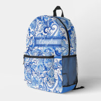 Personalizado Luz Azul Oscuro Floral Azul Azul Pai