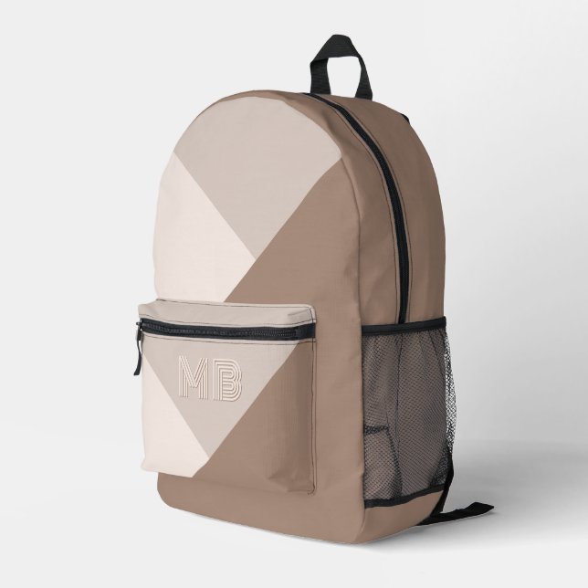 Mochila Impresa Personalizado marfil marrón marfil beige taupe nat (Esquina derecha trasera )