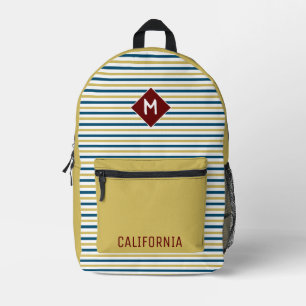 Mochila Impresa Personalizado moderno rayas clásicas Navía Beige B