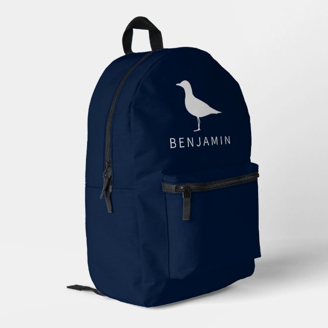 Mochila Impresa Personalizado Monograma de Silhouette de Aves de l (Esquina izquierda trasera)
