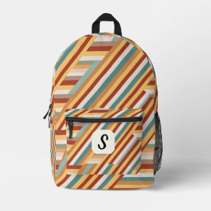 Mochila Impresa Personalizado Monograma moderno retro 70 Geométric