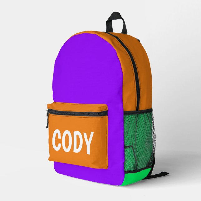 Mochila Impresa Personalizado multicolor (Esquina derecha trasera )