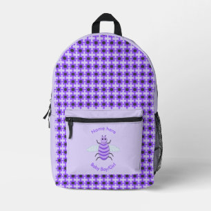 Mochila Impresa Personalizado Neutral de Abeja Infantil Púrpura Cu